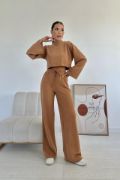 Camel Fitilli Bluz Ve Pantolon Takım resmi
