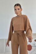 Camel Fitilli Bluz Ve Pantolon Takım resmi