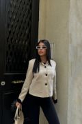 SÜET CROP CEKET CEP DETAYLI - Taş resmi