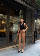 KETEN DUBLE PAÇA DERİ TABA KEMERLİ PANTOLON - Kahverengi resmi