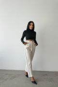 CHANEL PANTOLON YAN BİYELİ - Beyaz resmi
