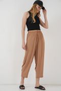 6591 Dokuma Şalvar Pantolon - Camel resmi