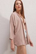 5862 Örme Kimono - Bej resmi