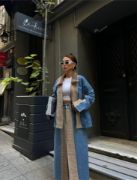 CHANEL GARNİLİ KOT MONT - Bej resmi