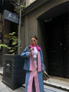 CHANEL GARNİLİ KOT MONT - Fuşya resmi