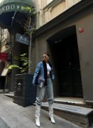 CHANEL GARNİLİ KOT MONT - Siyah resmi
