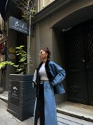 CHANEL GARNİLİ KOT MONT - Siyah resmi