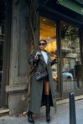 TRENCH YANDAN YIRTMAÇ DETAYLI - Haki resmi