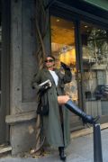 TRENCH YANDAN YIRTMAÇ DETAYLI - Haki resmi