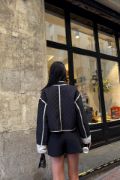 ELYAFLI CROP MONT LANDO KUMAŞ - Siyah resmi