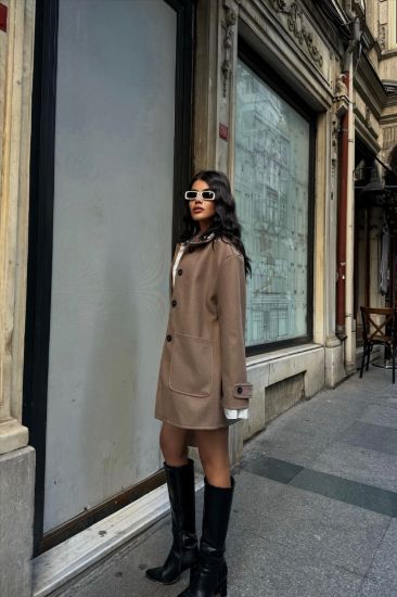 KAŞE CEKET 4 DÜĞME MODEL - Vizon resmi