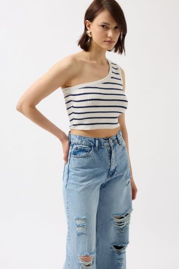 Tek Omuz Çizgili Crop resmi