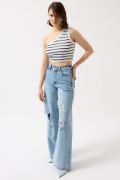 Tek Omuz Çizgili Crop resmi