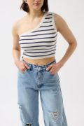 Tek Omuz Çizgili Crop resmi