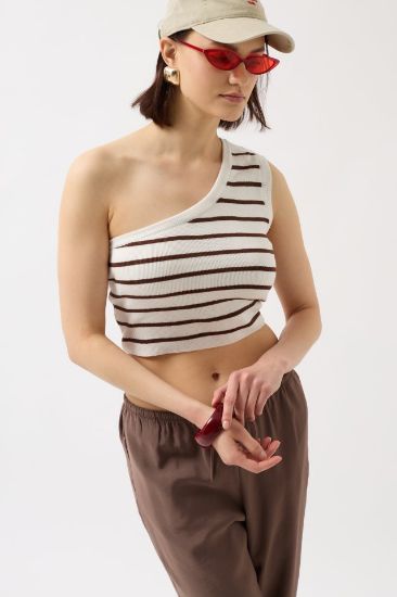 Tek Omuz Çizgili Crop resmi