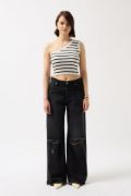 Tek Omuz Çizgili Crop resmi