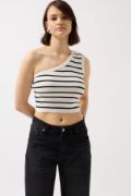 Tek Omuz Çizgili Crop resmi