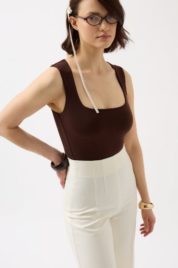 Kare Yaka Kalın Askılı Bodysuit resmi