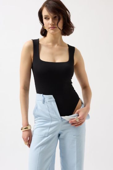 Kare Yaka Kalın Askılı Bodysuit resmi