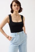 Kare Yaka Kalın Askılı Bodysuit resmi