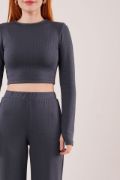 Fitilli Bluz Ve Pantolon Antrasit İkili Takım resmi