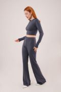 Fitilli Bluz Ve Pantolon Antrasit İkili Takım resmi