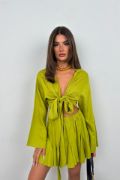 Kayık Yaka Uzun Kol Crop resmi