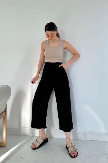Siyah Keten Pantolon resmi