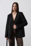 Önü Bağlamalı Blazer Ceket - Siyah resmi