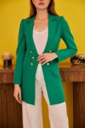 Yeşil Blazer Düğmeli Ceket resmi