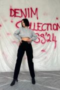 Siyah Boru Paça Jeans Pantolon resmi