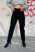 Siyah Boru Paça Jeans Pantolon resmi