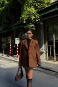 SÜET BLAZER CEKET 3 DÜĞME - Taba resmi