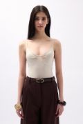 Önü Büzgülü Askılı Bodysuit resmi