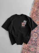 Erkek Baskılı Oversize T-shirt - Siyah resmi