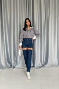 Mavi Askılı İki Parça Jeans Pantolon resmi