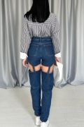 Mavi Askılı İki Parça Jeans Pantolon resmi