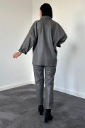 Füme Deri Gömlek Ve Pantolon Takım resmi