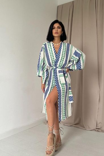 Mavi Desenli Kimono resmi