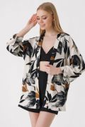 5862 Örme Kimono - D. Siyah resmi