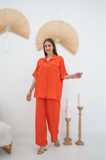 Oranj Gömlek Ve Pantolon Takım resmi