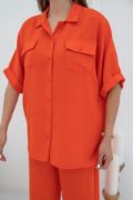 Oranj Gömlek Ve Pantolon Takım resmi