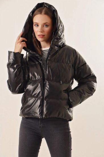 5114 Oversize Deri Mont - Siyah resmi