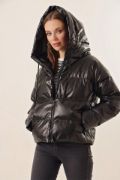 5114 Oversize Deri Mont - Siyah resmi