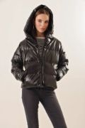5114 Oversize Deri Mont - Siyah resmi