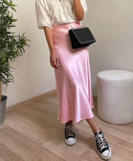 15806 Saten Etek - Pembe resmi