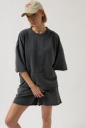 Oversize Lazer Kesim Bisiklet Yaka T-Shirt resmi