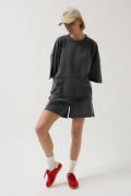 Oversize Lazer Kesim Bisiklet Yaka T-Shirt resmi