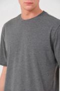 Erkek 24/1 Düz A Kalite Oversize T-shirt - Antrasit resmi