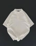 Yakalı Patlı Kısa Kol T-shirt - Beyaz resmi